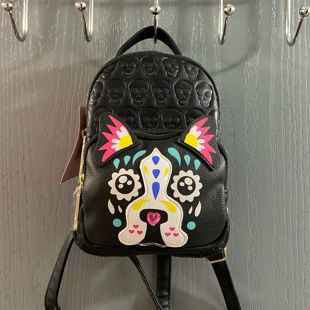Brandnew Betsey Johnson French bulldog dog mini backpack